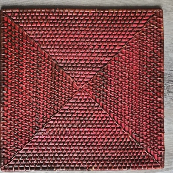 Kim Seybert Square Placemat 6 Pcs Ratten Assorted Colors Retail $360 - Picture 7 of 7